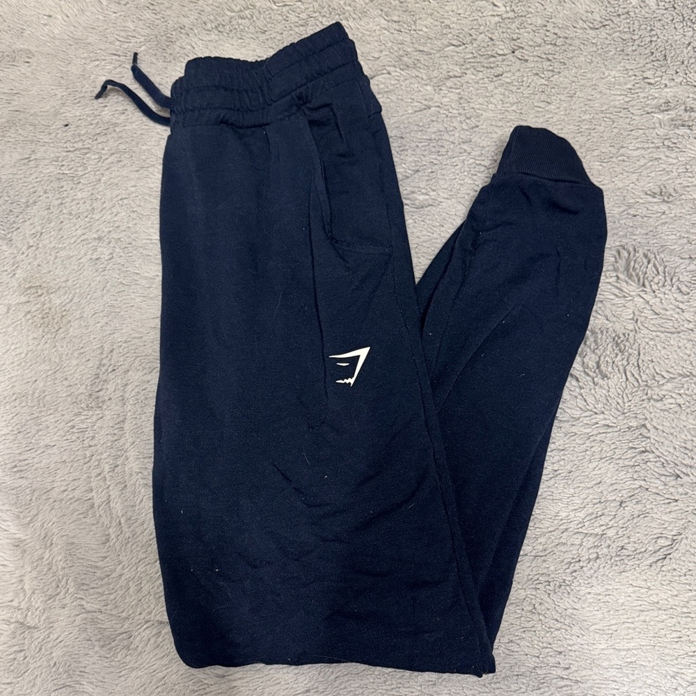 Gymshark Black Track Joggers with White Logo